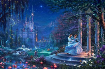 marquesa de pontejos Painting - Cinderella Dancing in the Starlight Thomas Kinkade
